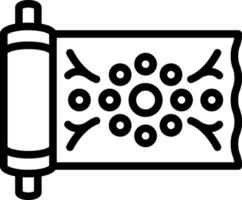Black line icon for fabric vector