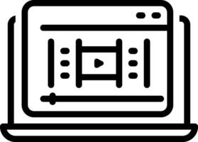Black line icon for movie vector