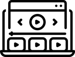 Black line icon for online vector