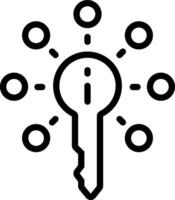 Black line icon for key informattion vector