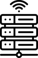 Black line icon for server vector