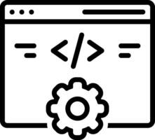 Black line icon for web development vector