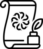 Black line icon for calligraphy vector