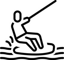 Black line icon for wakeboard vector