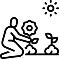 Black line icon for gardening vector
