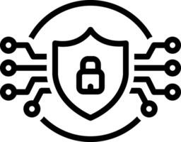 Black line icon for security vector