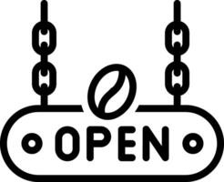 Black line icon for open vector