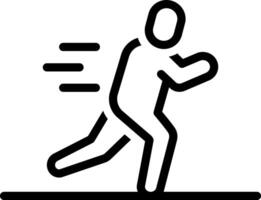 Black line icon for running vector