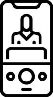Black line icon for call vector