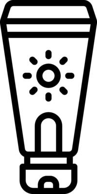 Black line icon for sunscreen