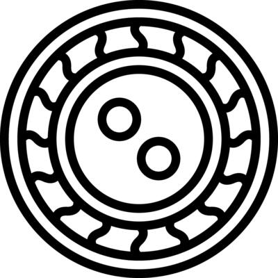 Black line icon for button