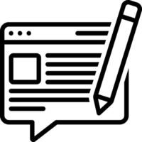 Black line icon for blog vector