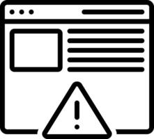 Black line icon for error page vector