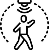 Black line icon for motion sensor vector