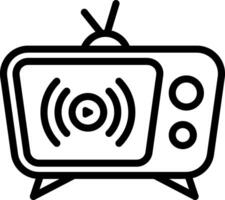 Black line icon for streaming vector