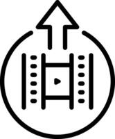 Black line icon for upload vector