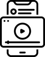 Black line icon for mobile vector