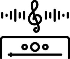 Black line icon for playlist vector