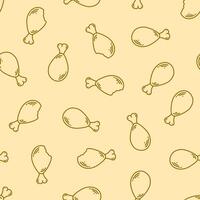 fried chicken pattern background. Fried chicken doodle pattern. fast food background. Chicken leg seamless pattern. Chicken drumstick pattern. fried chicken seamless pattern background. vector