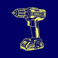 Silhouette of a Drill Machine vector