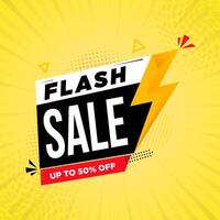 Flash Sale banner design template, Sale offer web banner, with abstract burst background, Flash sale Post design for marketing promotion, shop, online store, or website vector