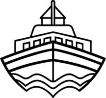 Seafaring Ship in a Circular Frame vector