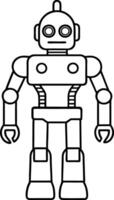Sci-Fi Robot Line Art vector