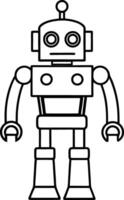Battle-Ready Robot Linework vector