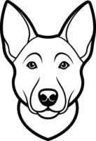 Loyal Dog Expression Outline vector