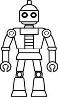 Futuristic Tech Robot Line Drawing vector