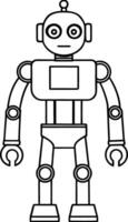 Powerful Robot Black and White Design vector