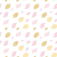 A soft and delicate pattern of pastel leaves on a white background that adds a gentle touch to any surface or design project vector