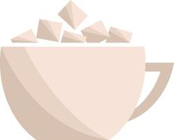 Cup with marshmallows. vector