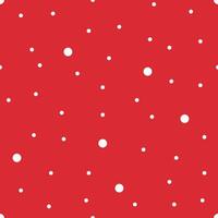 Randomly placed white dots of different sizes on a red background seamless pattern. vector