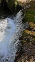 A small mountain river with a flow of water in the Polish mountains. Eastern Sudetes photo