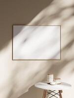 Empty framed canvas for mockups and art illustrations photo