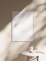 Empty framed canvas for mockups and art illustrations photo