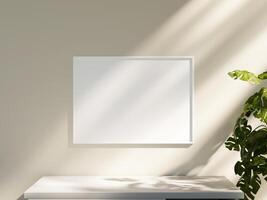 Empty framed canvas for mockups and art illustrations photo