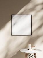 Empty framed canvas for mockups and art illustrations photo