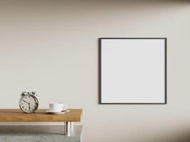 Empty framed canvas for mockups and art illustrations photo
