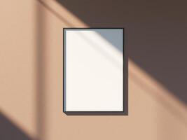 Empty framed canvas for mockups and art illustrations photo