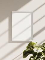 Empty framed canvas for mockups and art illustrations photo