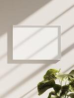 Empty framed canvas for mockups and art illustrations photo