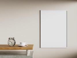 Empty framed canvas for mockups and art illustrations photo
