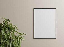 Empty framed canvas for mockups and art illustrations photo