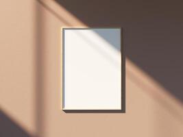 Empty framed canvas for mockups and art illustrations photo