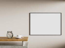 Empty framed canvas for mockups and art illustrations photo