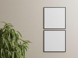 Empty framed canvas for mockups and art illustrations photo