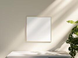 Empty framed canvas for mockups and art illustrations photo