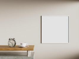 Empty framed canvas for mockups and art illustrations photo